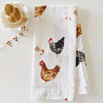 Emily Lex Chicken Tea Towel - Hidden Lake Garden Home