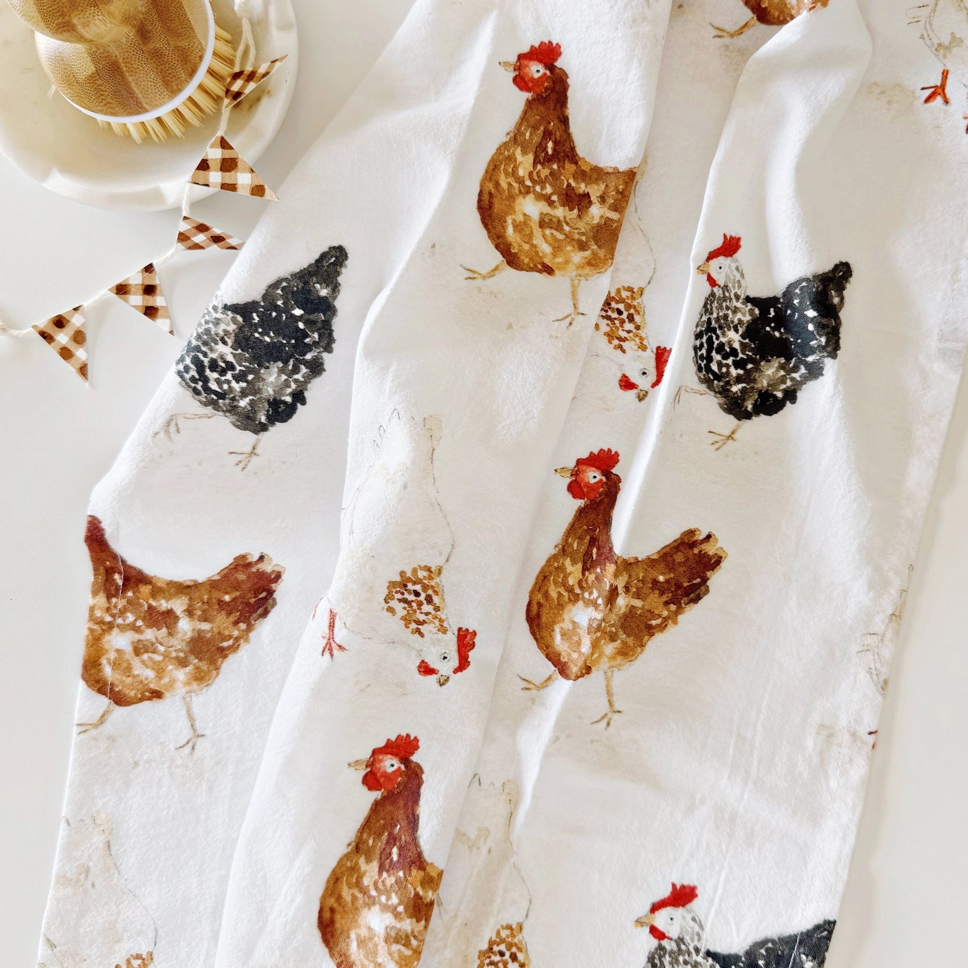 Emily Lex Chicken Tea Towel - Hidden Lake Garden Home