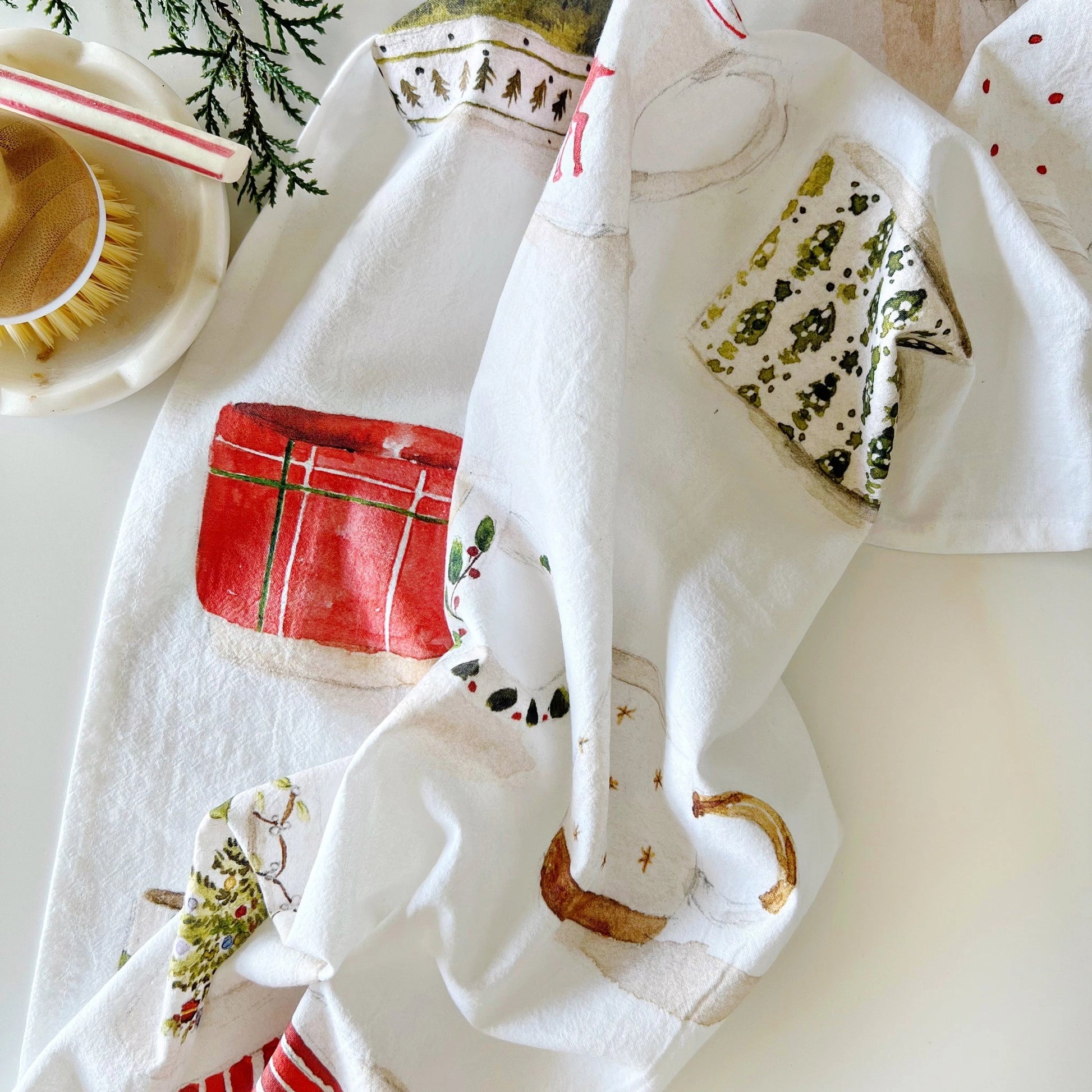 Emily Lex Christmas Mug Tea Towel - Hidden Lake Garden Home