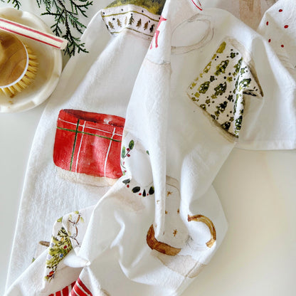 Emily Lex Christmas Mug Tea Towel - Hidden Lake Garden Home