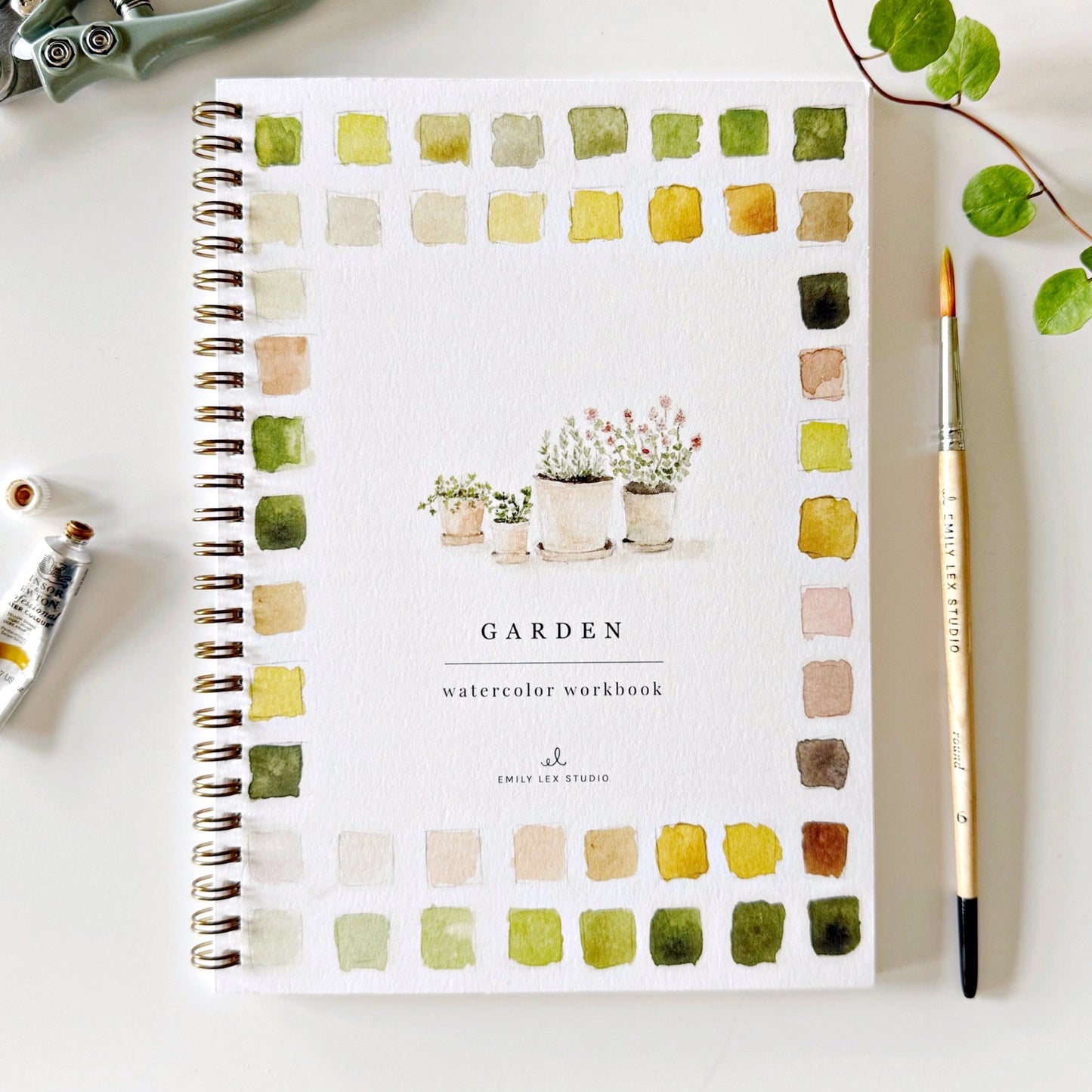 front cover of the Garden watercolor workbook