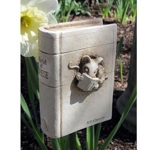 The Bedtime Book Mouse Sculpture - Hidden Lake Garden Home