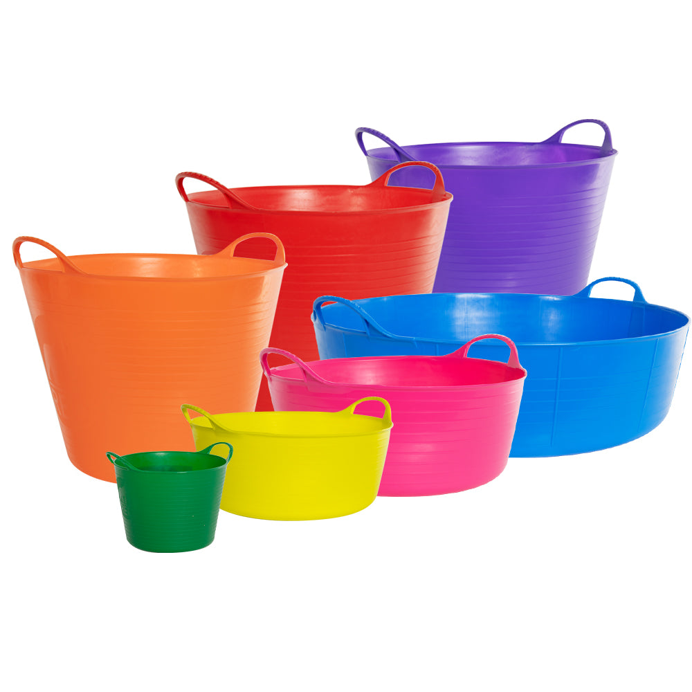 Showing all the sizes and colors of the Gorilla Tub Trugs