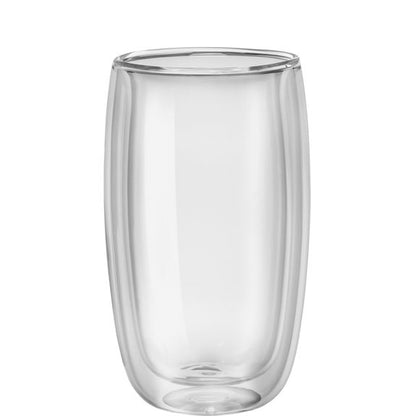 photograph of the Zwilling Sorrento Double Walled 16 oz Beverage Glass empty. This shows the double walled construction.