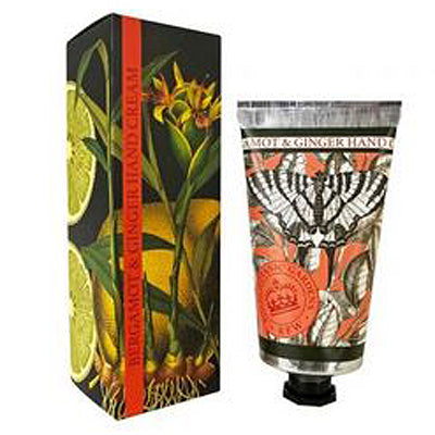 photo showing the packaging and tube of hand cream Bergamot & Ginger