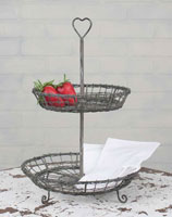 Wire Heart Two Tier Serving Stand