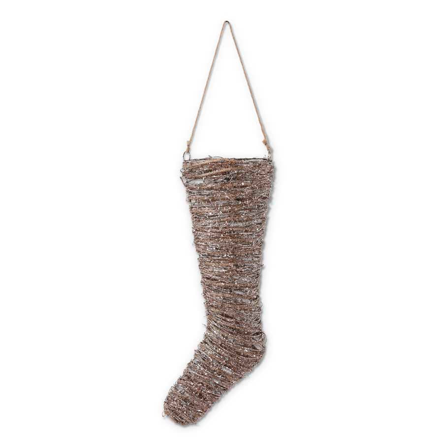 18 and 23 inch Glittered & Sisal Stocking Ornament 