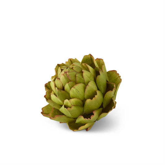 This is a picture of the faux artichoke. It is very realistic and is made of polyester.