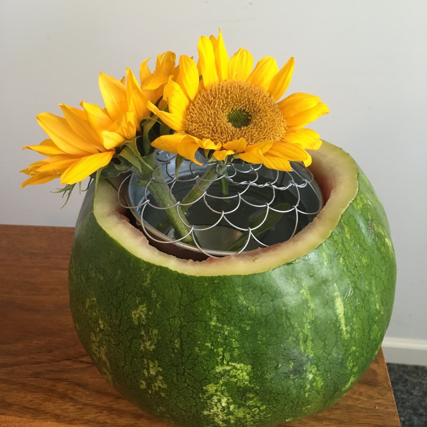 Showing how to use the 5 inch Easy Arranger to create a watermelon vase.