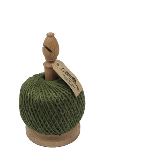 Showing the Creamore Mill Garden Twine holder with the green twine.
