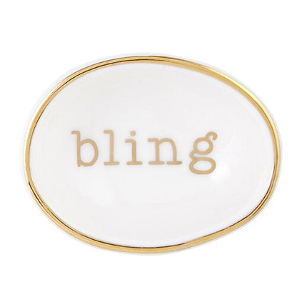 Petite Bling Gold Edged Ring Dish