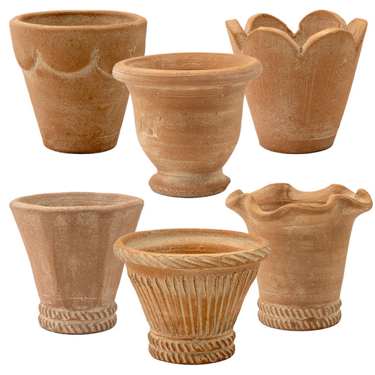 ANISE Small Herb Pot Set in Natural Clay