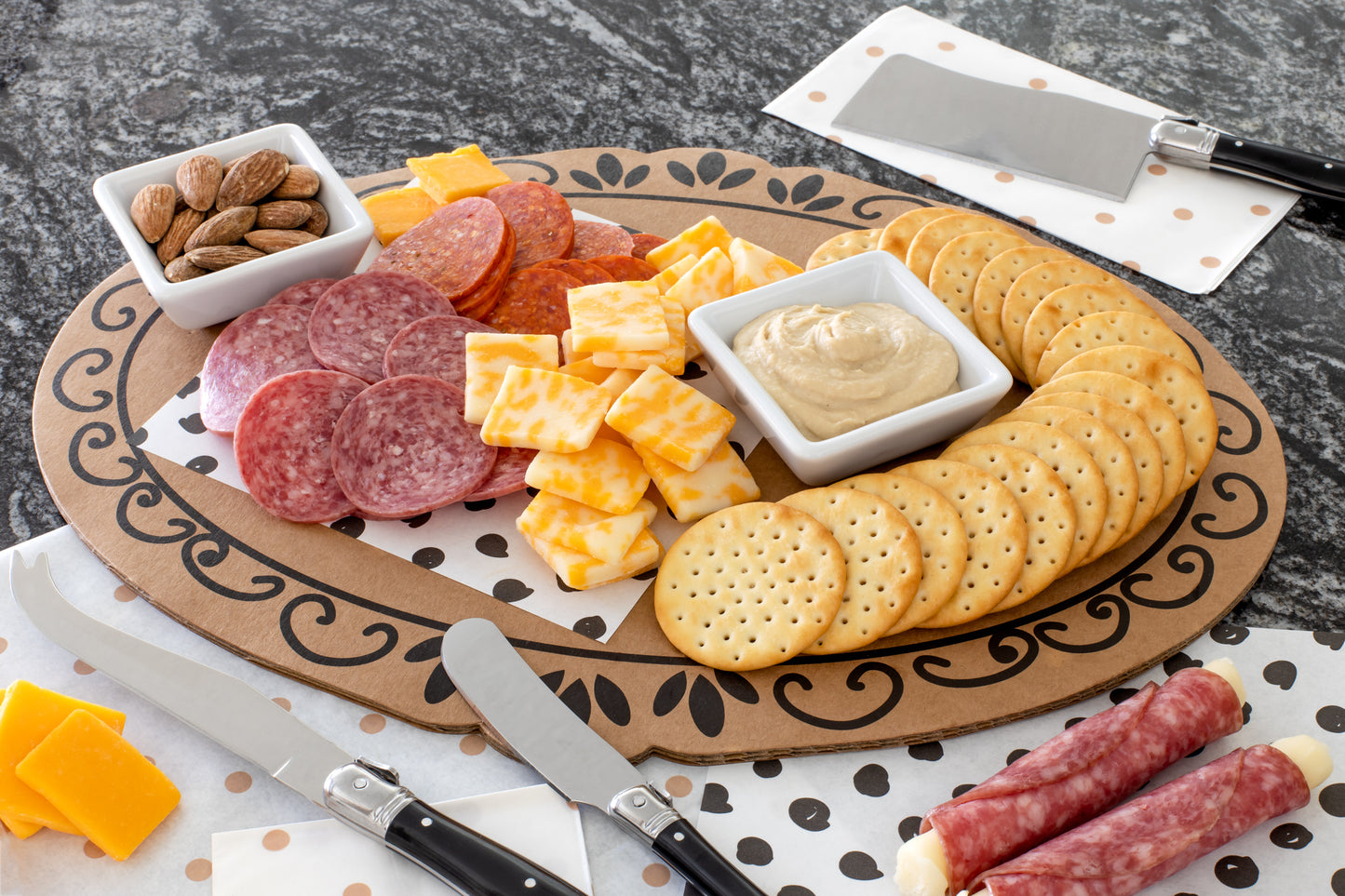 Ceramic Cheese Markers In Black And White