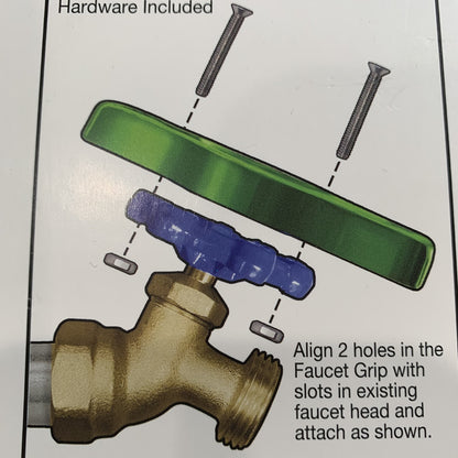 a diagram showing how to attach the Faucet Grip 
