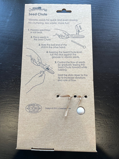 Directions on the back of the Seed Chute package.