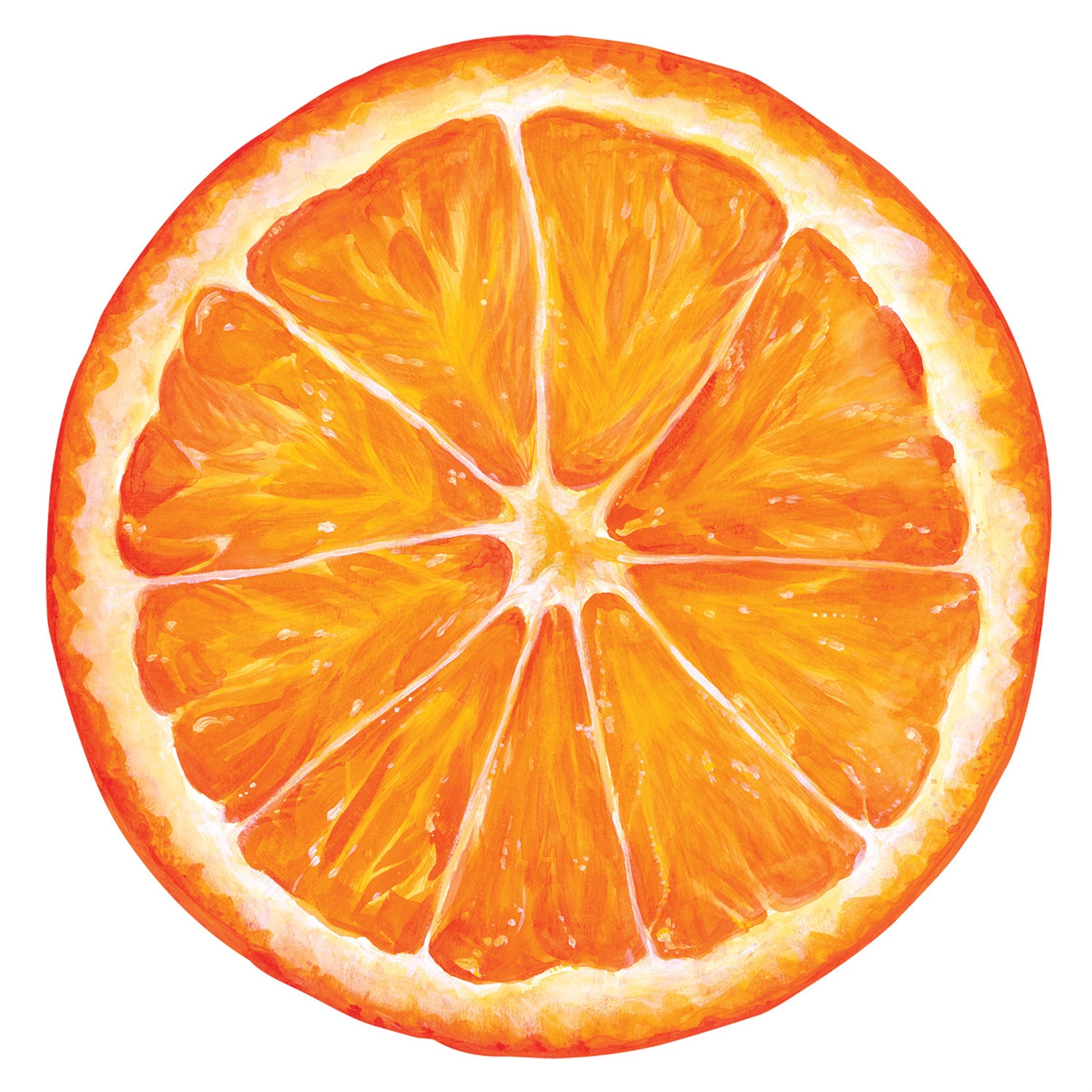 A sliced of an Orange Paper Placemat.