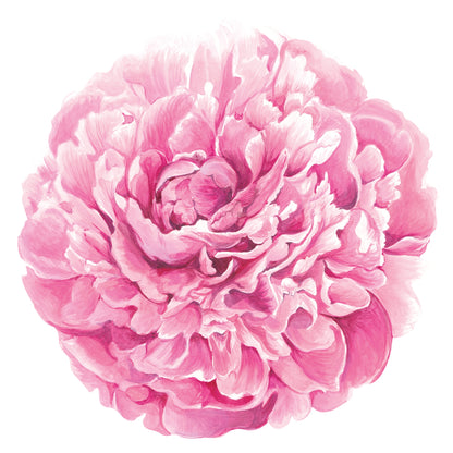 An image of a bright pink Peony paper placemat. These placemats are disposable.