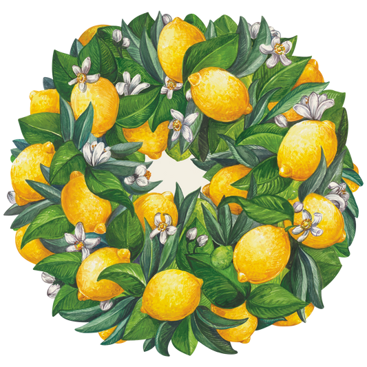 Die cut lemon wreath placemats bright and welcoming