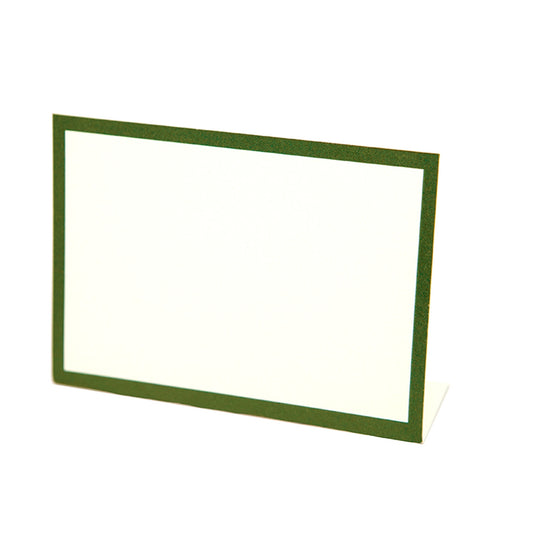Picture of the dark green framed place card .