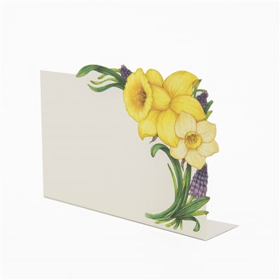 Framed by a gracefully swooping daffodil, this place card is a lovely addition to any spring setting.