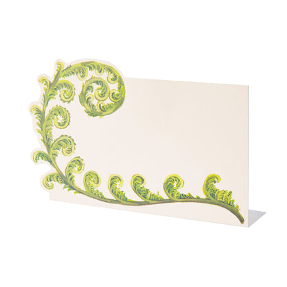 The elegant fiddlehead fern place card.