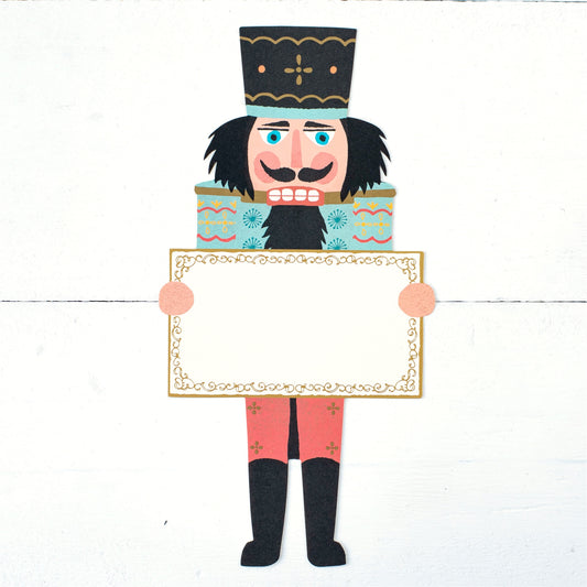this is a picture of the Nutcracker Accent / Place Card. It is large and can be placed on the plate.