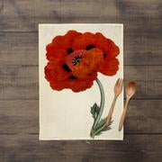 A photograph of the complete Eastern Red Poppy Botanical Print lying flat. 