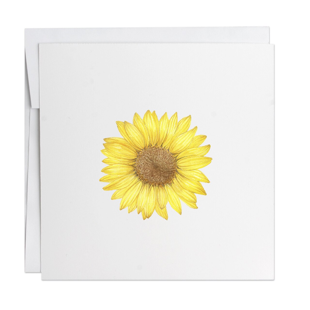 a picture of the watercolor sunflower greeting card.