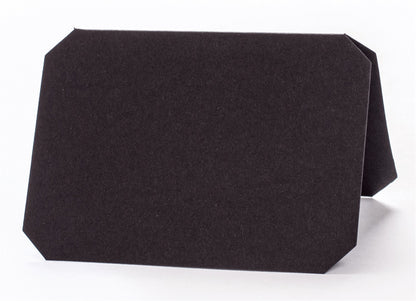 the black chalk board tented place card 