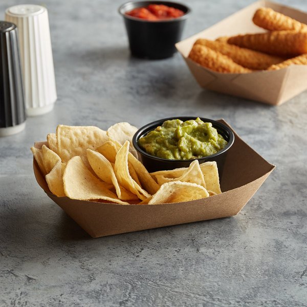 A photograph of the Kraft Food Tray with chips and guacamole.