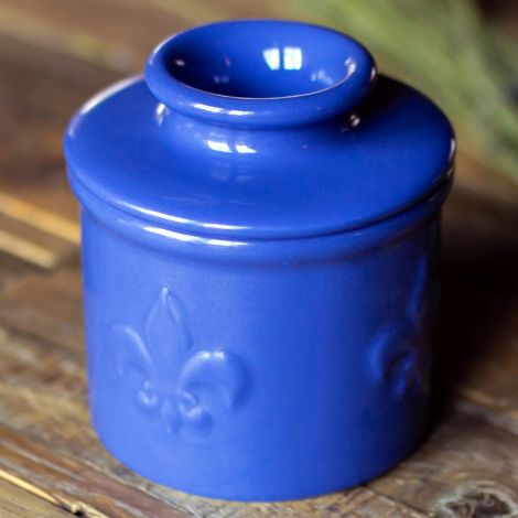 Fleur de Lis Collection French Blue Butter Bell crock