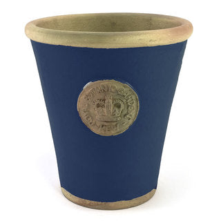 Handcrafted Medium Pot. Stiffkey Blue Glaze Embossed with London's KEW Royal Botanical Garden's Official Seal