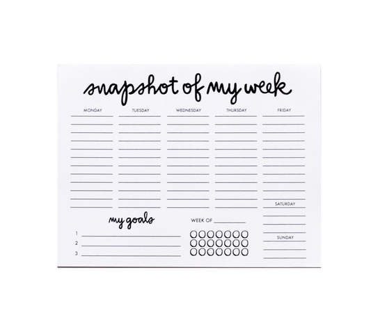 Snapshot of my Week  (Daily Note Pad Planner)